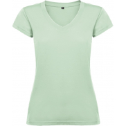 Victoria damska koszulka z krótkim rękawem i dekoltem w serek, 2xl, zielony