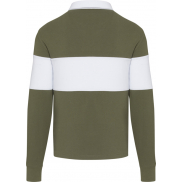 Clyde bluza polo do rugby unisex, l, zielony, biały