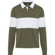 Clyde bluza polo do rugby unisex, xxl, zielony, biały