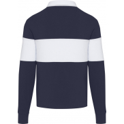 Clyde bluza polo do rugby unisex, xxl, niebieski, biały