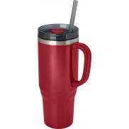 Melbourne kubek ze słomką z certyfikatem RCS 1200 ml, czerwony
