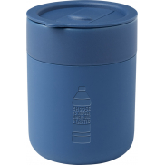 Java kubek ceramiczny z silikonową osłoną i plastikową pokrywką 330 ml, niebieski