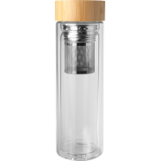 Bailey butelka ze szkła borokrzemianowego z zaparzaczem i bambusową pokrywką 400 ml, biały