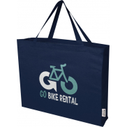 Odessa torba na zakupy z bawełny z recyklingu z certyfikatem GRS 220 g/m² 40L, niebieski