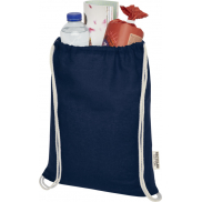 Oregon ściągana sznurkiem torba na zakupy z bawełny z recyklingu z certyfikatem GRS 140 g/m², niebieski