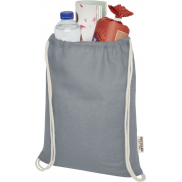 Oregon ściągana sznurkiem torba na zakupy z bawełny z recyklingu z certyfikatem GRS 140 g/m², szary