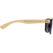 Okulary przeciwsłoneczne Hue z bambusowymi zausznikami, niebieski, piasek pustyni