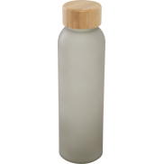 Matowa butelka ze szkła sodowo-wapniowego Lume 500 ml z zakrętką bambusową  , szary