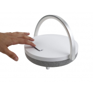 Prixton głośnik Bluetooth® 10 W 4 w 1 ze światłem LED i podstawą do ładowania bezprzewodowego, biały