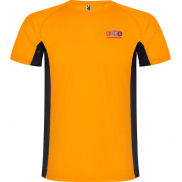 Shanghai sportowa koszulka dziecięca z krótkim rękawem, 16, pomarańczowy, czarny