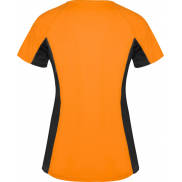 Shanghai sportowa koszulka damska z krótkim rękawem, 2xl, pomarańczowy, czarny