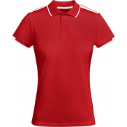 Tamil sportowa koszulka damska polo z krótkim rękawem, l, czerwony, biały