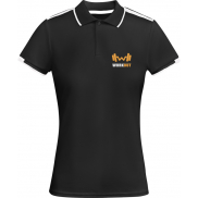 Tamil sportowa koszulka damska polo z krótkim rękawem, 2xl, czarny, biały