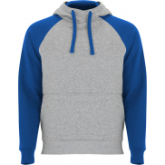 Badet dwukolorowa bluza z kapturem unisex, l, szary, niebieski