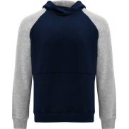 Badet dziecięca dwukolorowa bluza z kapturem, 3/4, niebieski, szary