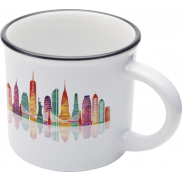 Bari kubek ceramiczny z nadrukiem sublimacyjnym o pojemności 240 ml, biały