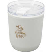 Hudson kubek z podwójnymi ściankami o pojemności 180 ml wykonany z tworzyw sztucznych pochodzących z recyklingu, biały