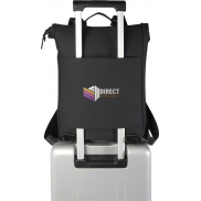 Plecak na laptopa 15,6' Turner z materiałów recyklingowanych GRS, o pojemności 12 l, ze zwijaną klapą, czarny