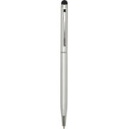 Ore aluminium ballpoint pen with stylus (blue ink), szary