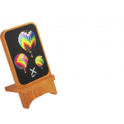 SCX.design W16 podświetlana bezprzewodowa podstawka ładująca z drewna 15 W , brazowy