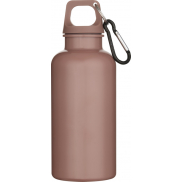 Oregon butelka na wodę o pojemności 400 ml z w jednolitym kolorze z karabińczykiem, wykonana z tworzyw sztucznych pochodzącyc, r