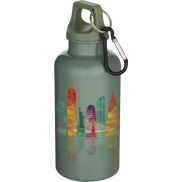 Oregon butelka na wodę o pojemności 400 ml z w jednolitym kolorze z karabińczykiem, wykonana z tworzyw sztucznych pochodzącyc, z