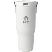 Kubek Bronx o pojemności 900 ml, z izolacją próżniową, wykonany ze recyklingowanej stali nierdzewnej z certyfikatem RCS i z m, b