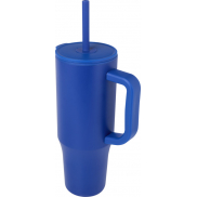 Brady izolowany kubek z certyfikatem RCS o pojemności 900 ml z silikonową słomką, niebieski