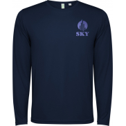 Estoril long sleeve kids t-shirt, 8, niebieski