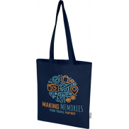 Madras Blend torba na zakupy z bawełny z recyklingu z certyfikatem GRS o gramaturze 140 g/m² i pojemności 7l, niebieski