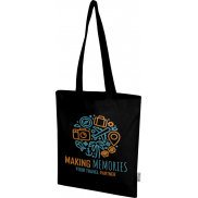 Madras Blend torba na zakupy z bawełny z recyklingu z certyfikatem GRS o gramaturze 140 g/m² i pojemności 7l, czarny