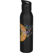 Sky jednościenna butelka na wodę o pojemności 650 ml wykonana ze stali nierdzewnej z recyklingu z certyfikatem RCS, czarny