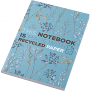 Notatnik A5 Novella Austen z miękkiej okładki z recyklingu, 100 kartek, niebieski