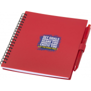 Niove zestaw notatnik w miękkiej okładce z tworzyw sztucznych pochodzących z recyklingu i długopis (niebieski tusz), czerwony