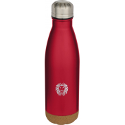 Cove butelka na wodę o pojemności 500 ml ze stali nierdzewnej z podwójnymi ściankami i izolacją próżniową oraz detalami korko, c