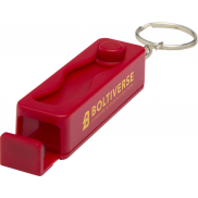 Aggia podstawka pod telefon z recyklingowanego tworzywa sztucznego z sensoryczną zabawką antystresową, czerwony