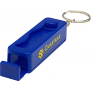 Aggia podstawka pod telefon z recyklingowanego tworzywa sztucznego z sensoryczną zabawką antystresową, niebieski