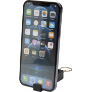 Aggia podstawka pod telefon z recyklingowanego tworzywa sztucznego z sensoryczną zabawką antystresową, czarny