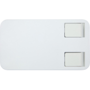 Alhena składany uchwyt na telefon z z tworzyw sztucznych pochodzących z recyklingu z metalową podstawką biurkową, biały