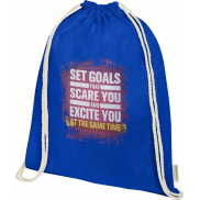 Odisha organiczny worek sznurowany z certyfikatem OCS o gramaturze 140 g/m², 5 l , niebieski