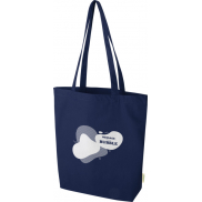 Odisha organiczna torba na zakupy z szerokim dnem z certyfikatem OCS o gramaturze 180 g/m², 11 l , niebieski