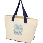 Sierra torba na zakupy z bawełny z recyklingu z certyfikatem GRS o gramaturze 140 g/m², 12 l, piasek pustyni, niebieski