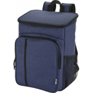 Tundra plecak termiczny z certyfikatem GRS z recyklingu z zestawem sztućców, 20 l, niebieski