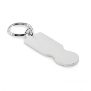 Brelok z żetonem do wózka - srebrny