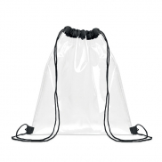 Przezroczysta torba ze sznurkie - czarny