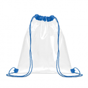 Przezroczysta torba ze sznurkie - niebieski