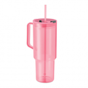 Kubek z RPET 1200ml - przezroczysty różowy