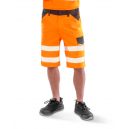 Recycled Stretch Safety Shorts - fluo orange