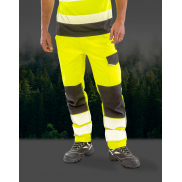 Elastyczne spodnie ochronne z recyklingu - fluo yellow