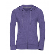Damska bluza z kapturem na zamek - purple marl